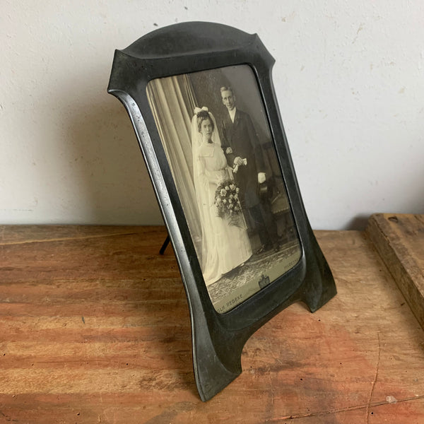 Art Deco Bilderrahmen für Portrait aus Zinn