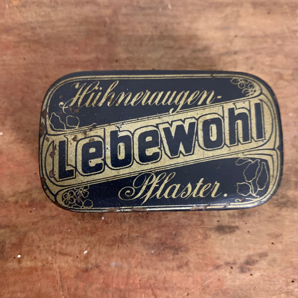 Vintage Blechdose Hühneraugen Lebewohl Pflaster