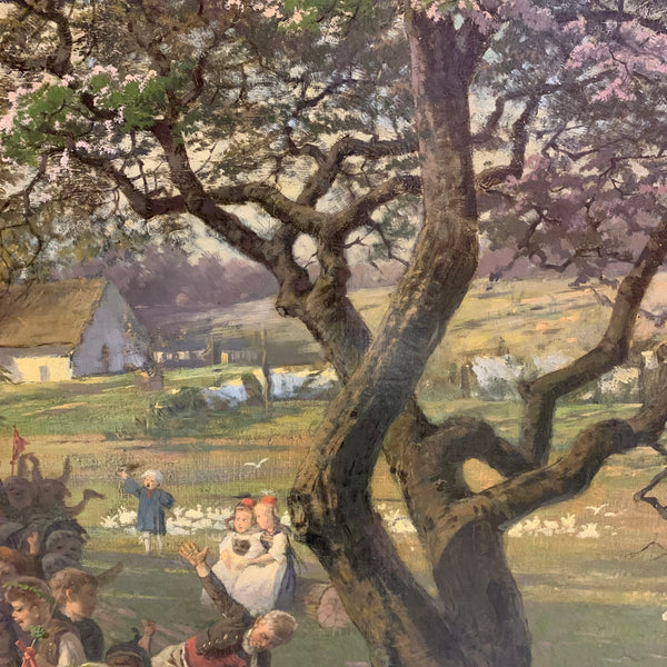 Ölgemälde Rückkehr vom Schulfeste von Fritz Beinke