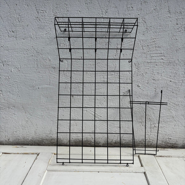 Vintage Draht Gitter Garderobe von Karl Fichtel für Drahtwerke Erlau schwarz