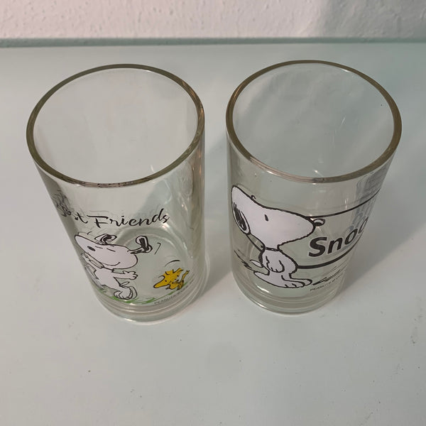 2 vintage Snoopy Gläser