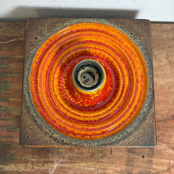 Vintage Pop Art Keramik Wand Lampe orange