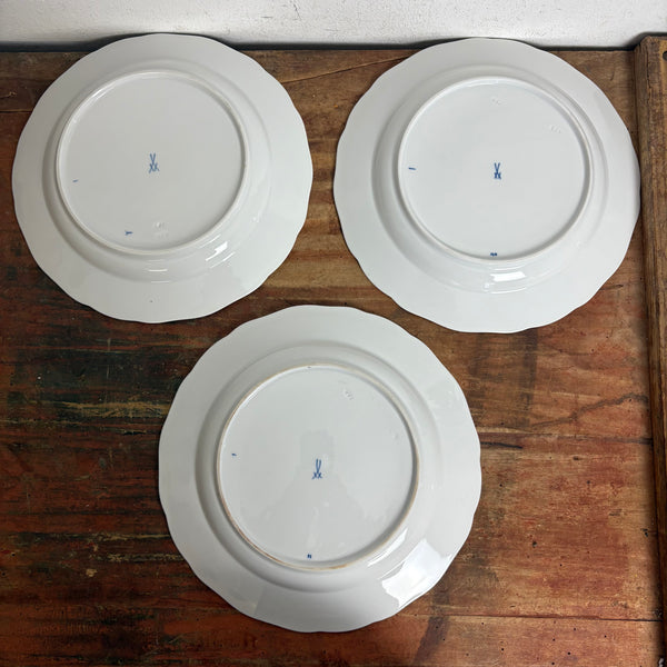 3 Essteller Zwiebelmuster Meissen Schwertermarke