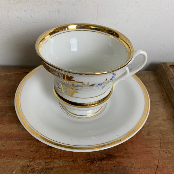 Antike Porzellan Prunk Tasse Gold von Tielsch Der Hausfrau