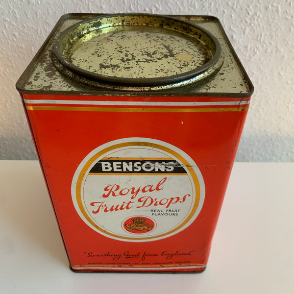 Vintage Blechdose Royal Fruit Drops von Bensons Toffee