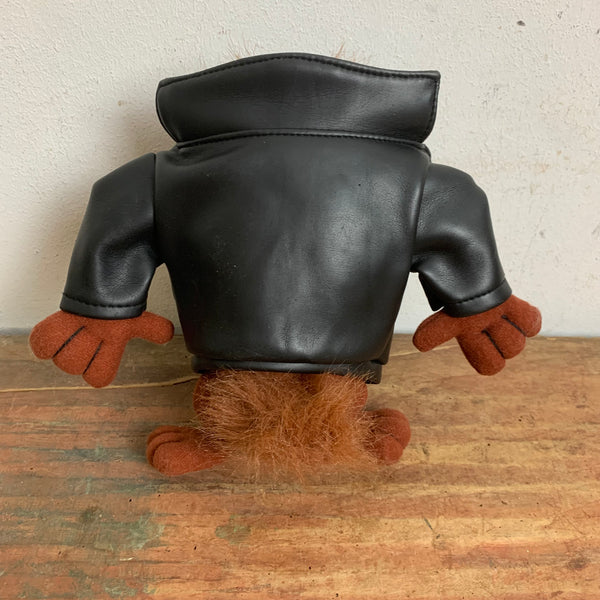 Vintage Looney Tunes Taz Tasmanian Devil Leather Jacket Plush