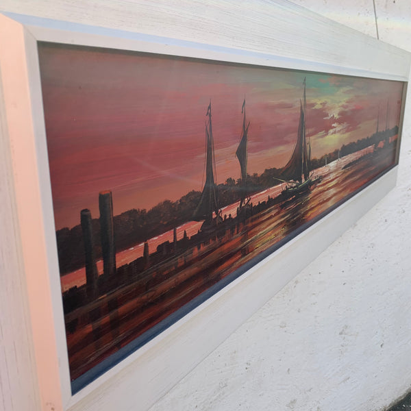 70er Jahre Gemälde Sonnenuntergang