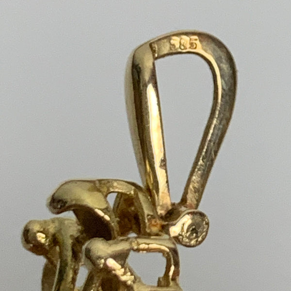 BROSCHE/ANHÄNGER CAMÉ, 14k Gold