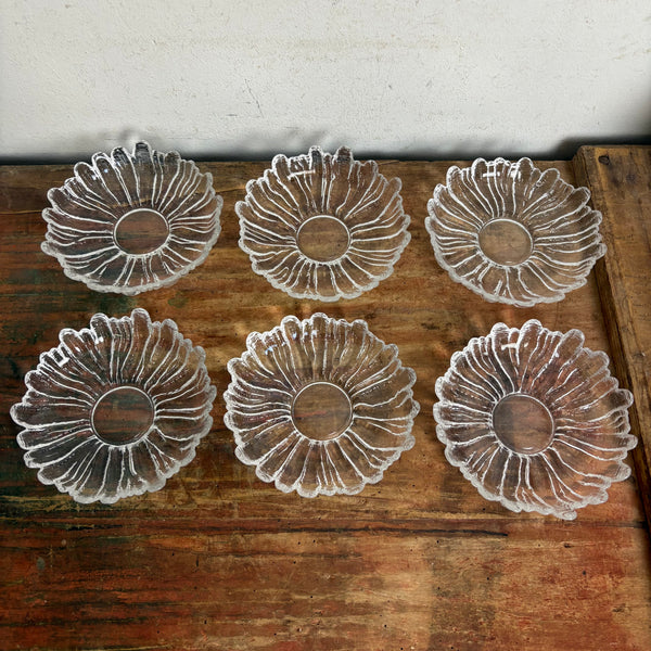 Vintage 6 Finnische Glasschälchen von Tauno Wirkkala für Humppila