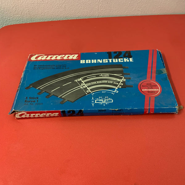 Carrera 124 Bahnstücke 20501 Kurve 1 3 Stück OVP