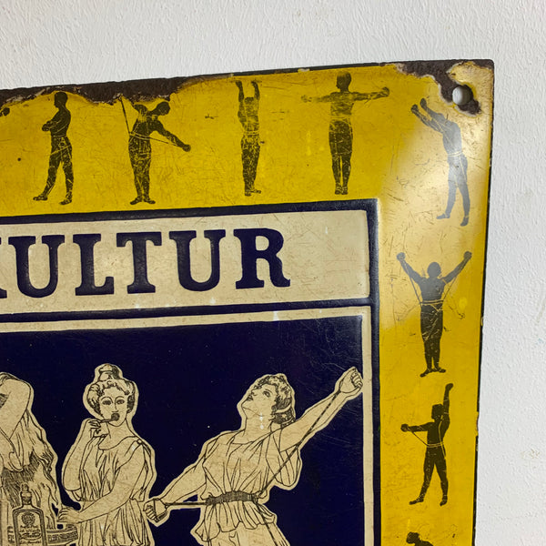 Antikes Emaille Schild Exterikultur