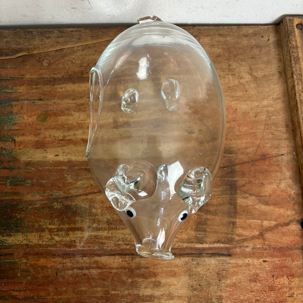 Vintage Mid Century Glas Planter Murano Schwein