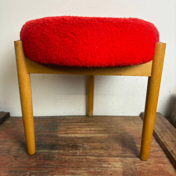 Vintage Mid Century Hocker rot