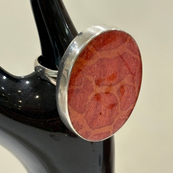 Hochwertiger großer Silber Ring mit Koralle