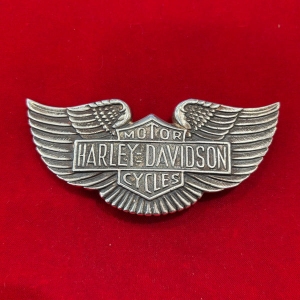 Vintage Sterling Silber Gürtelschnalle Harley Davidson