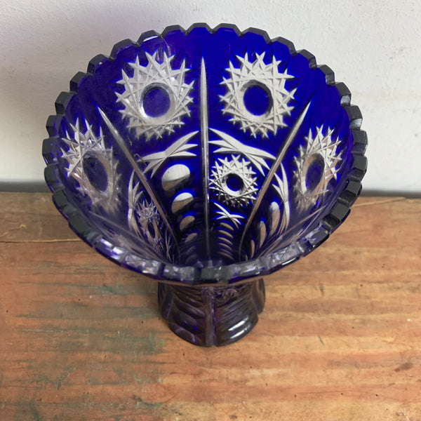 Blaue Bleikristall Vase