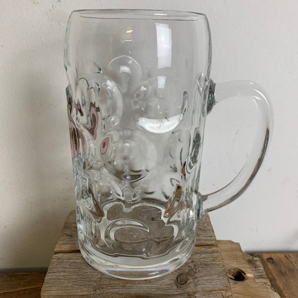 Vintage Maß Bierkrug Hirsch Bräu