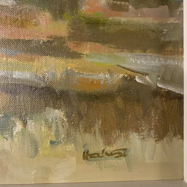 Ölgemälde Landschaft Bebensdorf von Klaus Heckert