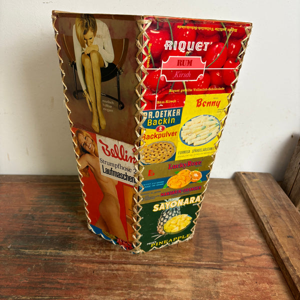 70er Jahre Papierkorb im Reklame Optik