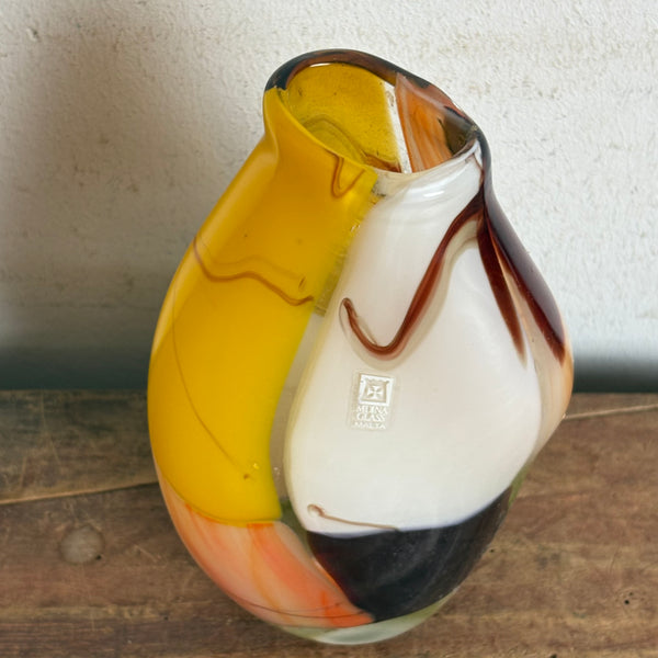 Vintage Mid Century Glas Vase Mdina Malta