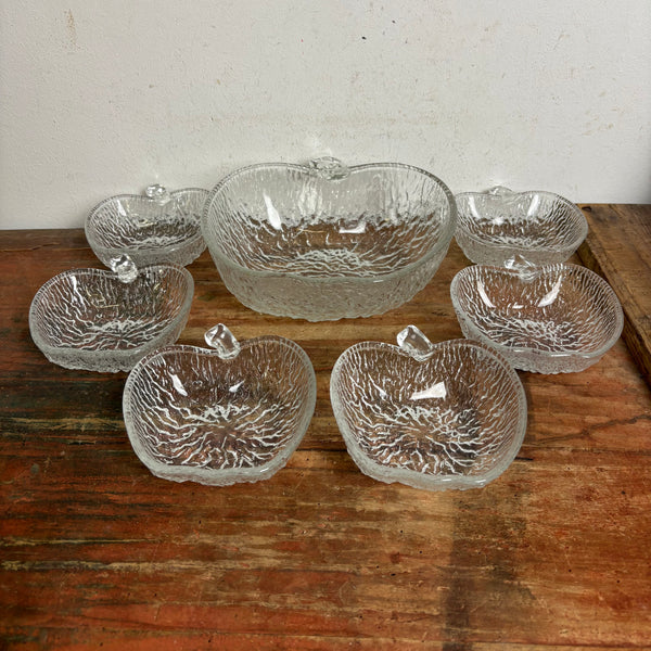 Vintage Glas Dessert Schalen Apfel
