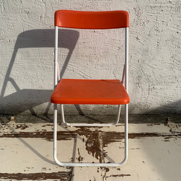 Vintage Design Klappstuhl von Hans Lindfors für Höganäsmöbler orange