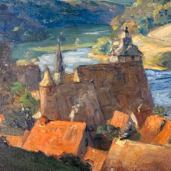 Ölgemälde Bergstädtchen von Hans Licht
