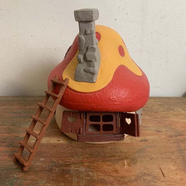 Vintage großes Schlumpfhaus rot gelb komplett mit Leiter