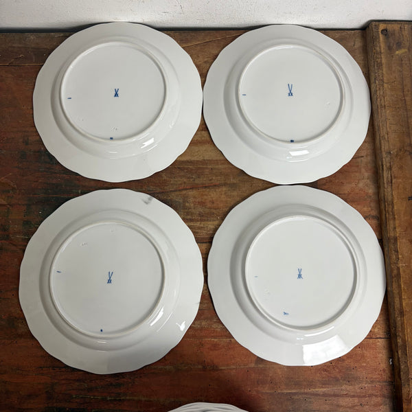4 Essteller Zwiebelmuster Meissen Schwertermarke