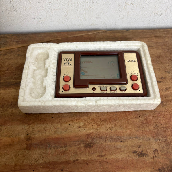 Vintage V-TECH 1981 Time & Fun Handheld-Videospiel Banana