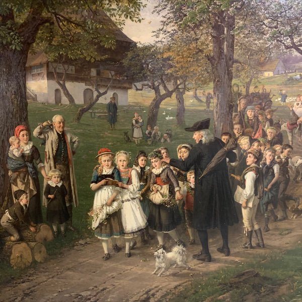 Ölgemälde Rückkehr vom Schulfeste von Fritz Beinke