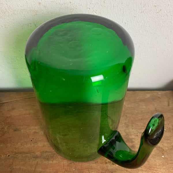 6 Vintage Gläser aus grünem Glas mit Korbgeflecht Vetro Verde di Empoli