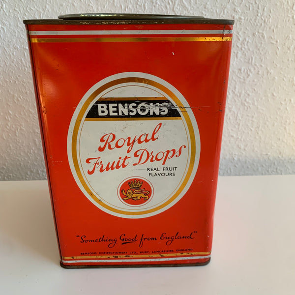 Vintage Blechdose Royal Fruit Drops von Bensons Toffee