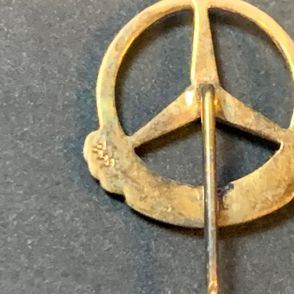 Vintage Mercedes Benz Anstecknadel 250.000 km 835 Silber vergoldet