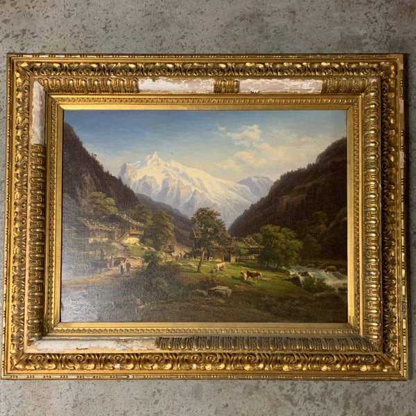 Ölgemälde Das Wetterhorn vor Interlaken von Adolf Chevalier