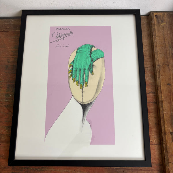Vintage Kunstdruck Exhibition Head Concepts Schiaparelli and Prada Impossible