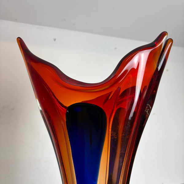 Vintage große Glas Vase aus Murano