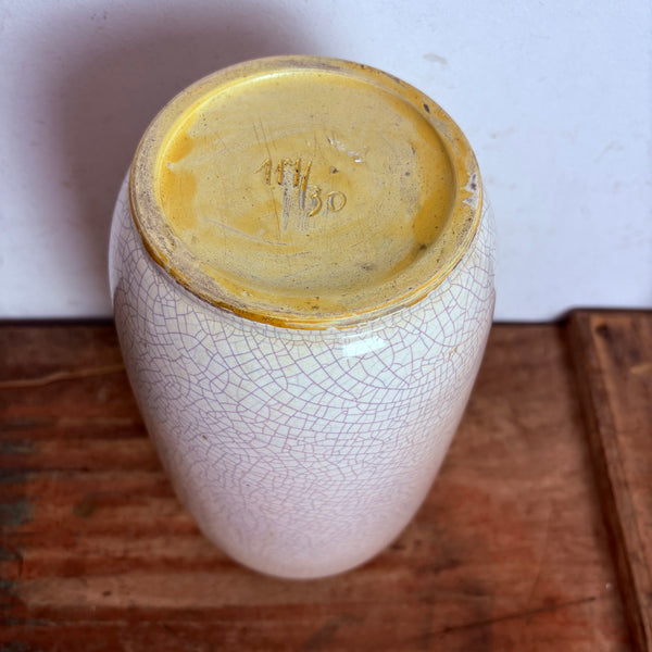Vintage Craquele Dekor Keramik Vase von Silberdistel 117/30