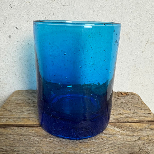 Vintage blauer Bubble Saft Krug 6 Gläser