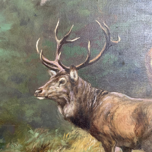 Ölgemälde Hisch im Wald von Fritz Laube