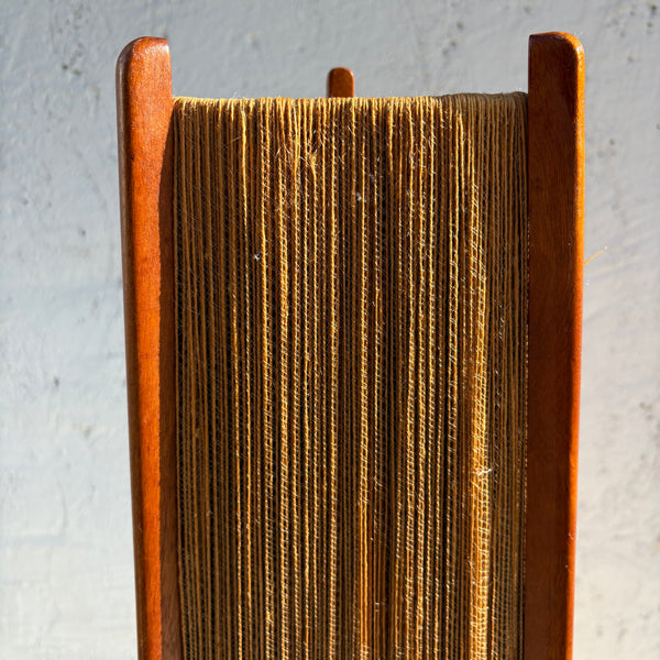 Vintage Mid Century Stehlampe aus Sisal und Teak von Temde
