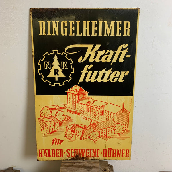 Vintage Blechschild Ringelheimer Kraftfutter
