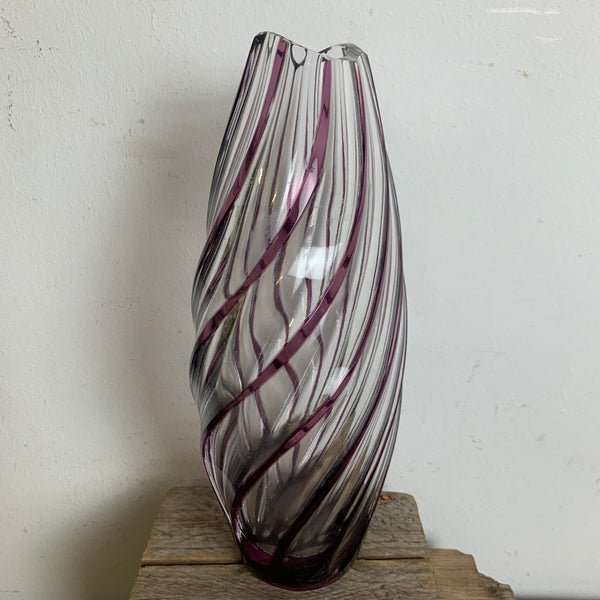 Art Deco Kristallglas Vase von Johann Oertl & Co.
