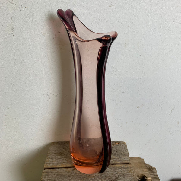 Vintage Glas Vase aus Murano