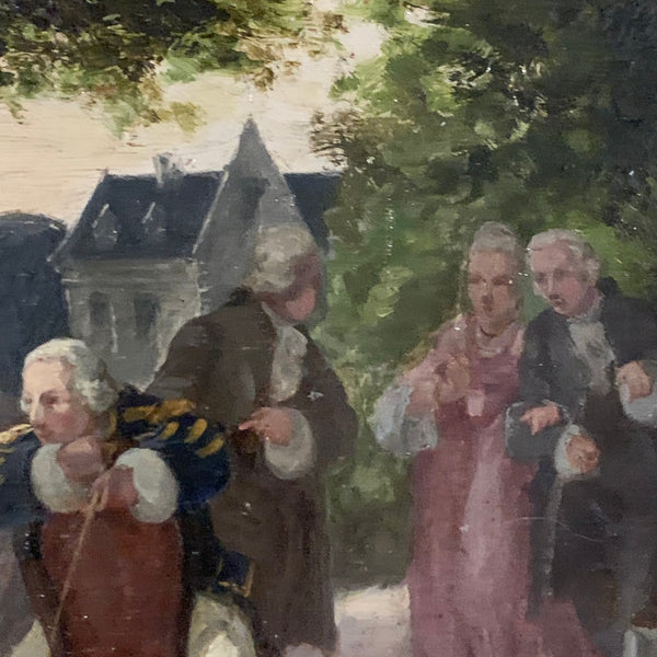 Ölgemälde Gesellschaft im Schlosspark von Clément Quinten