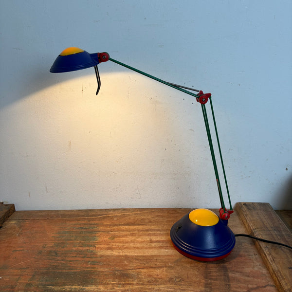 Vintage Schreibtisch Lampe mit Gelenkarm im Memphis Style
