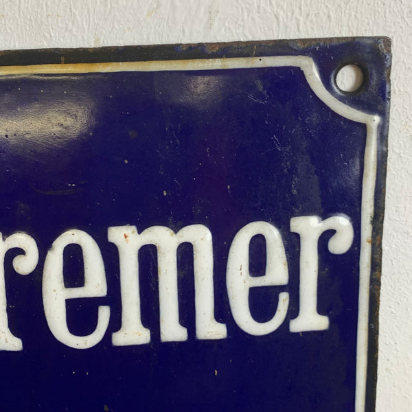 Vintage Emaille Schild Hamburg Bremer Feuerversicherungs Gesellschaft