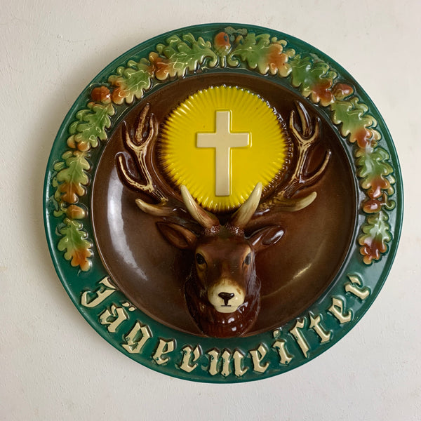 Vintage Keramik Wandteller Jägermeister