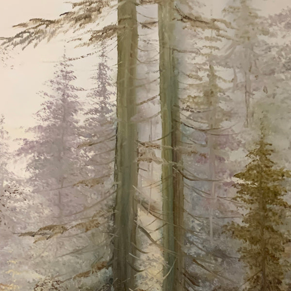 Ölgemälde Wald im Nebel von Heinz Böckmann