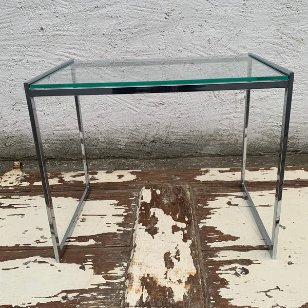 Vintage Beistelltisch Chrom und Glas